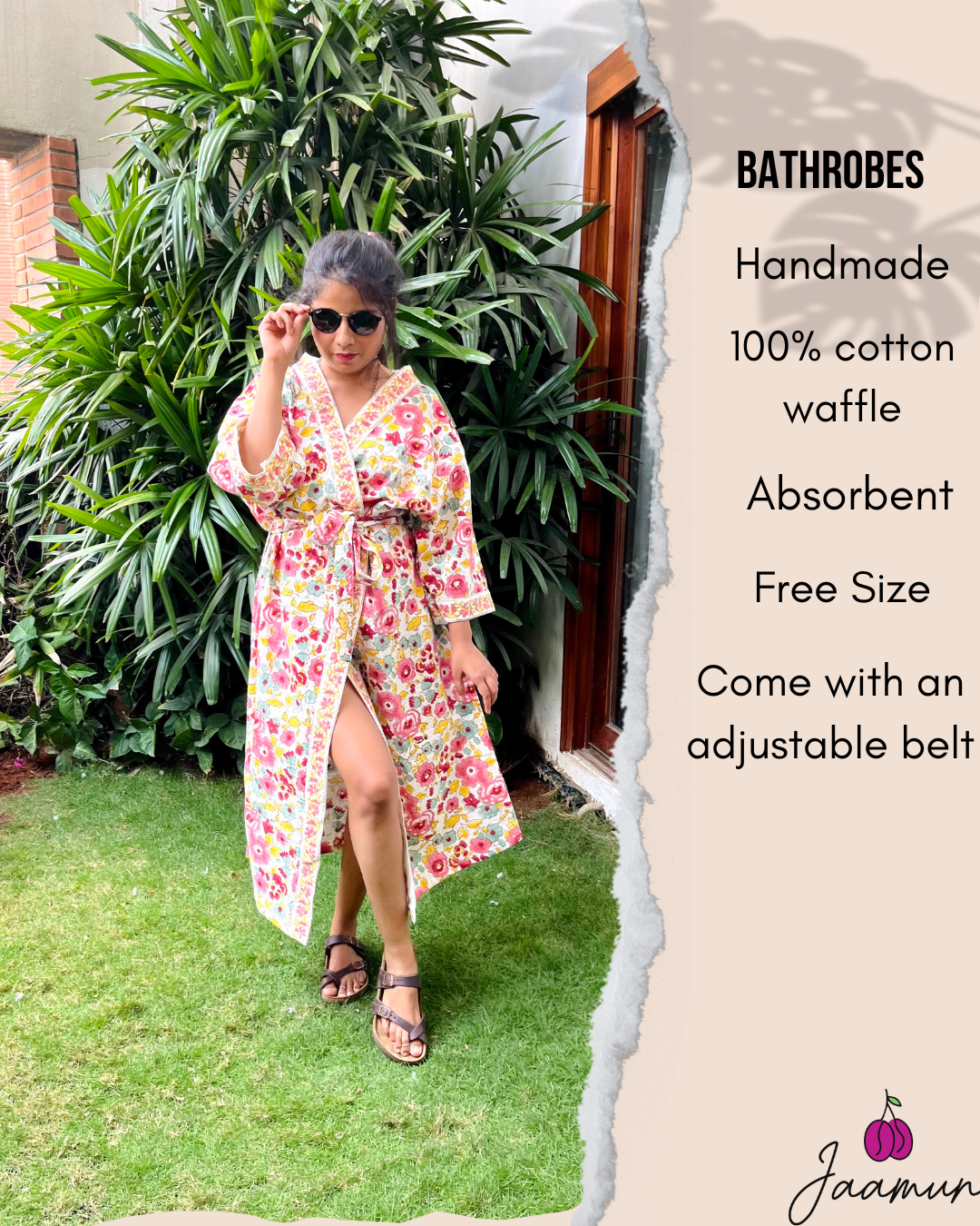Floral frenzy Waffle Cotton Bathrobe