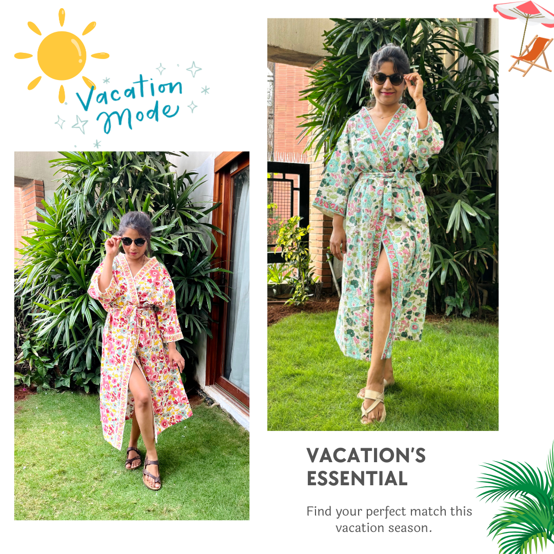 Floral frenzy Waffle Cotton Bathrobe