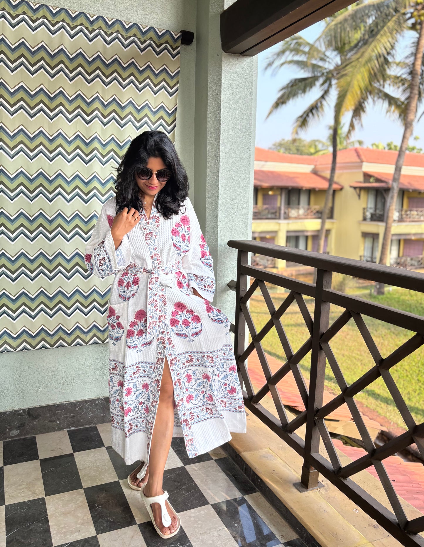 Red Cardinal Waffle Cotton Bathrobe
