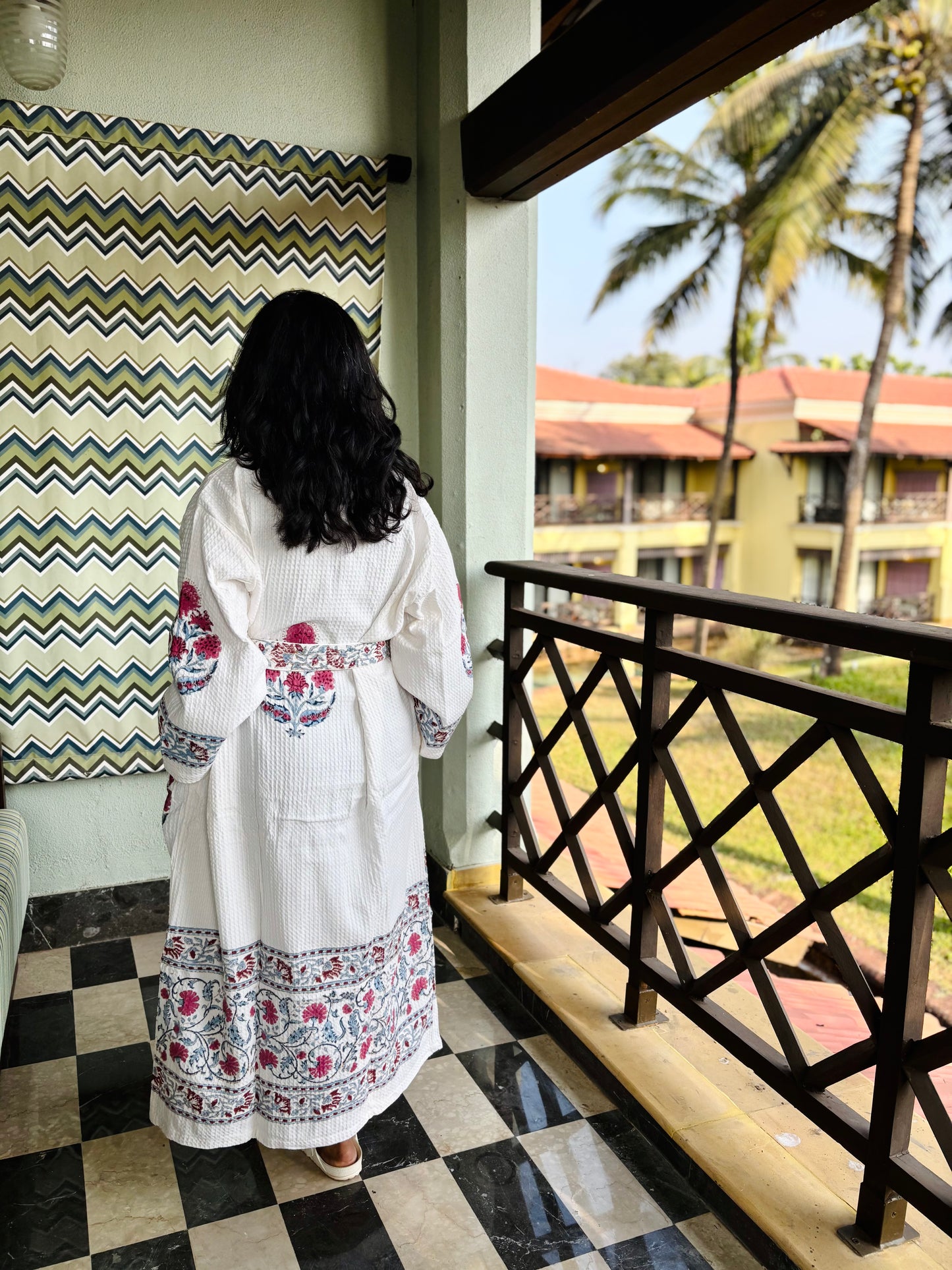 Red Cardinal Waffle Cotton Bathrobe