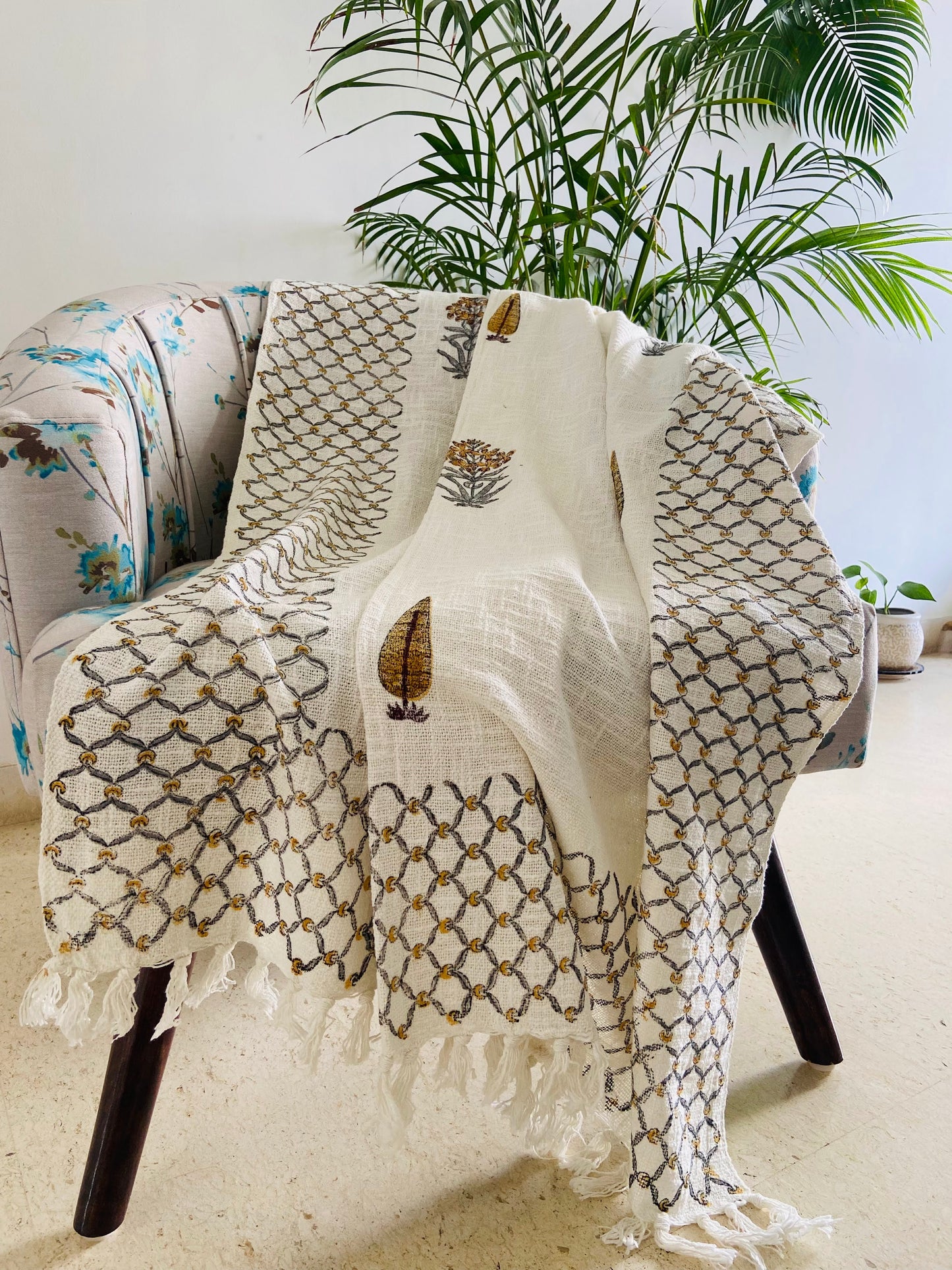 Tropical Palm Sofa Throw