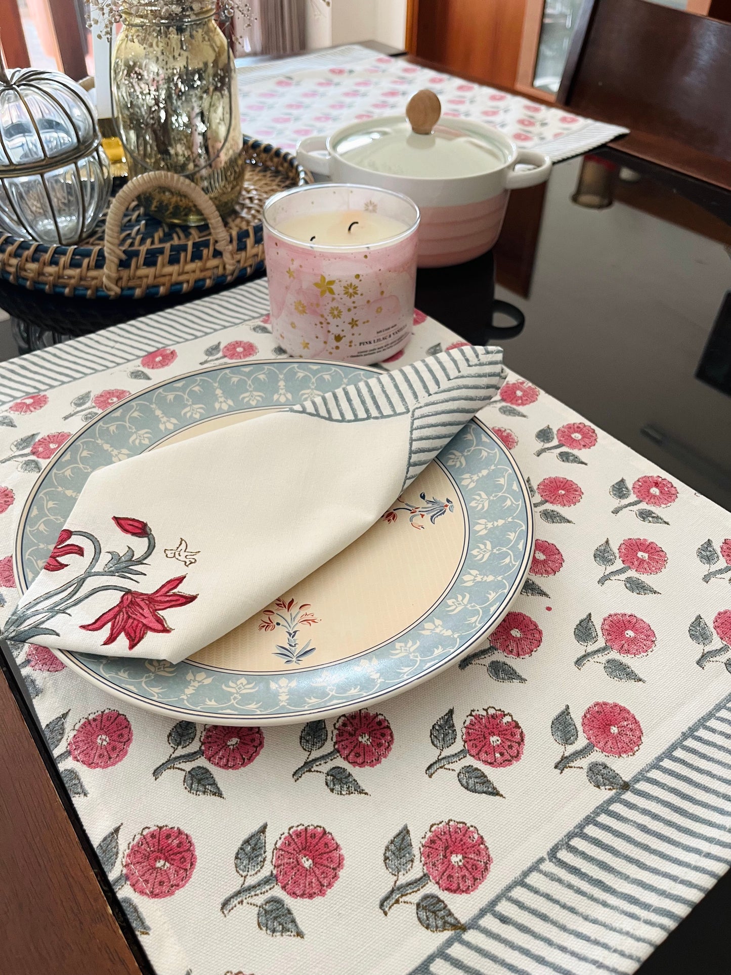 Petunia Petals Table Mats & Napkins - Set of 6