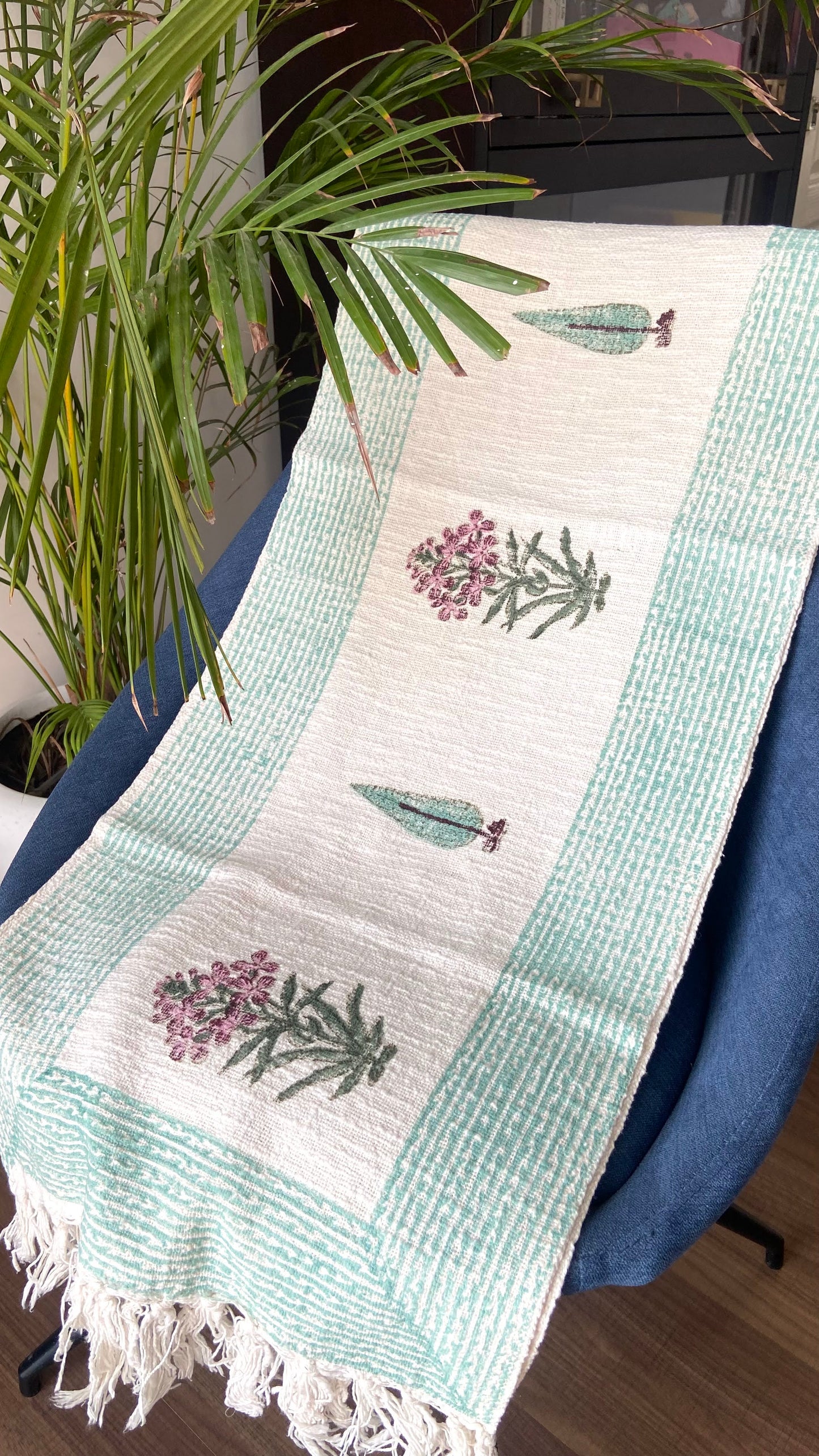 Enchanting Blooms Linen Table Runner
