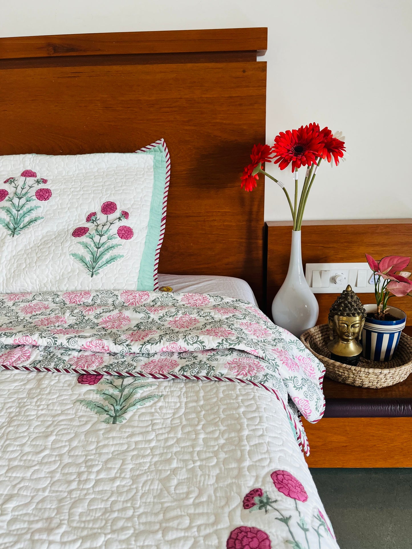 Bagh-e-noor Reversible Quilted Bedcover