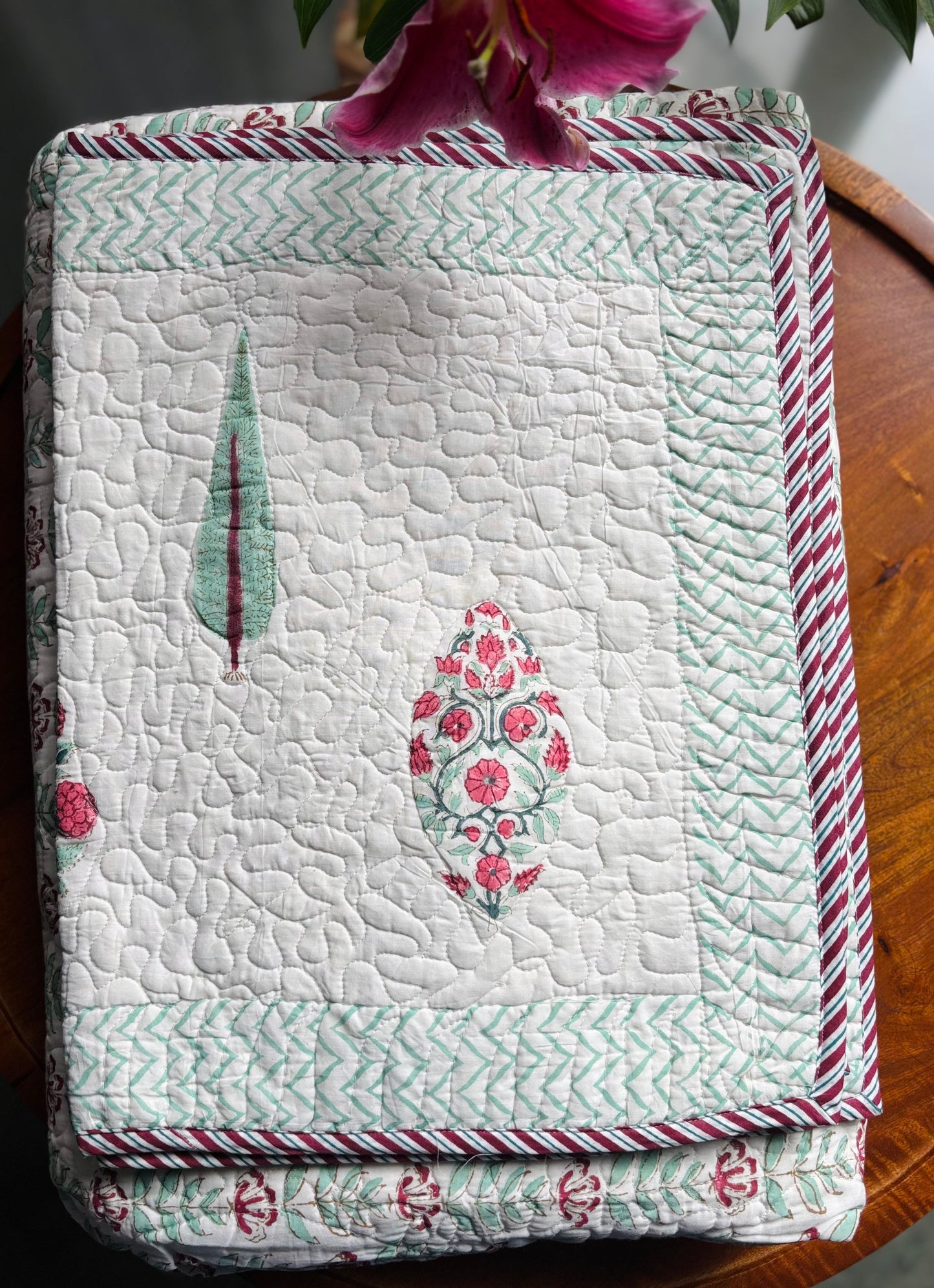 Block & Bloom Reversible Quilted Bedcover