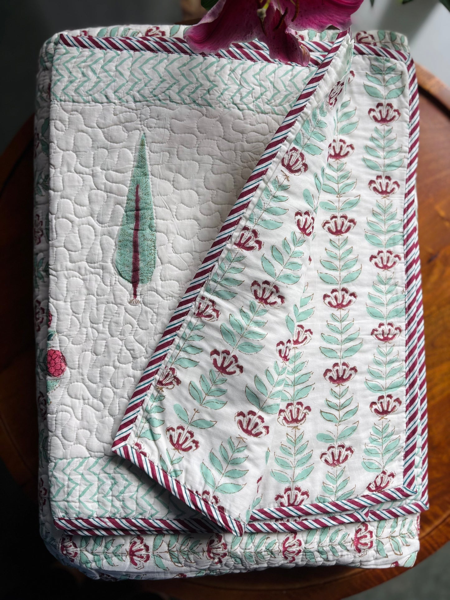 Block & Bloom Reversible Quilted Bedcover
