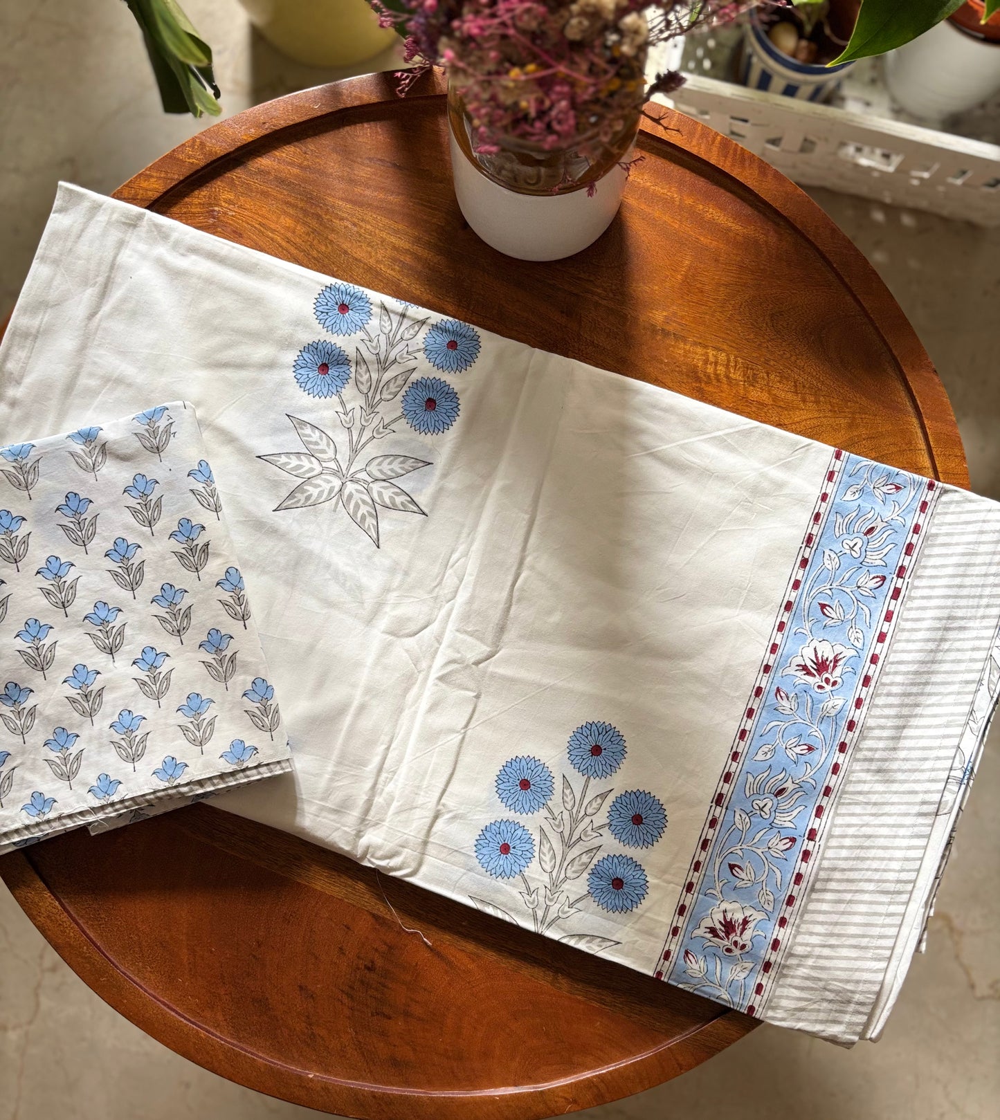 Blue Floral Bedsheet