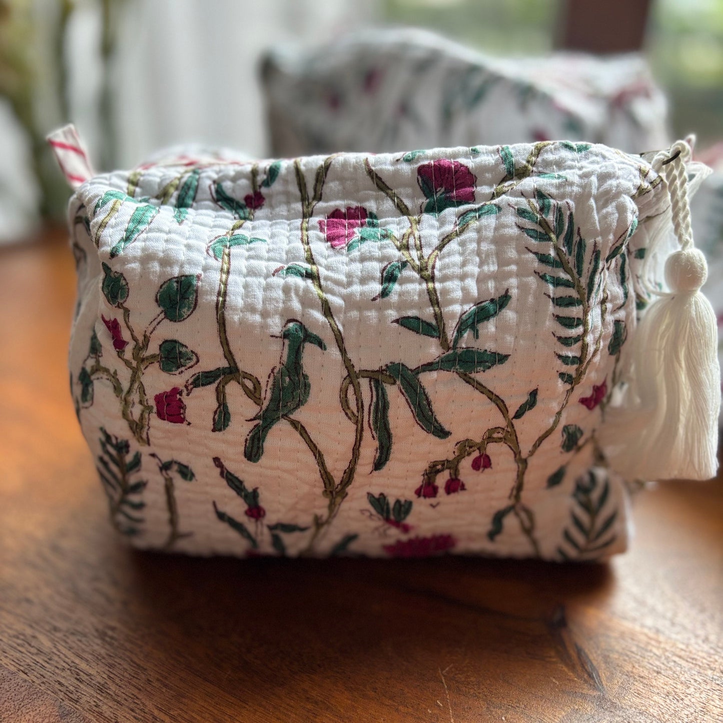 Multipurpose Pouch (set of 3) - Maroon white Cherry Trail