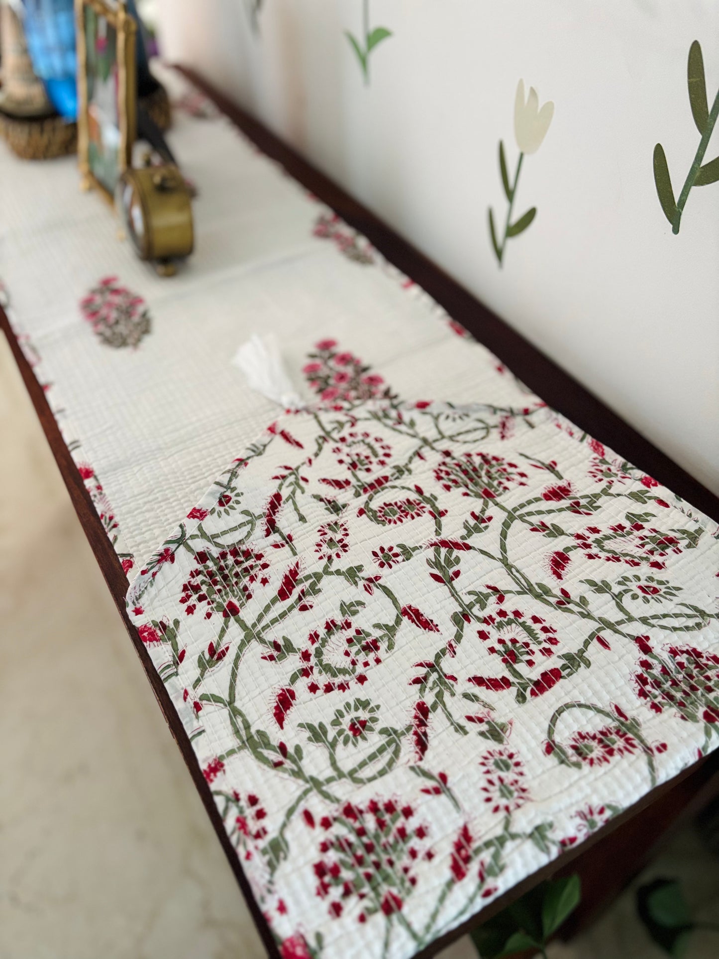 Pink Petunia Quilted & Reversible Table Runner