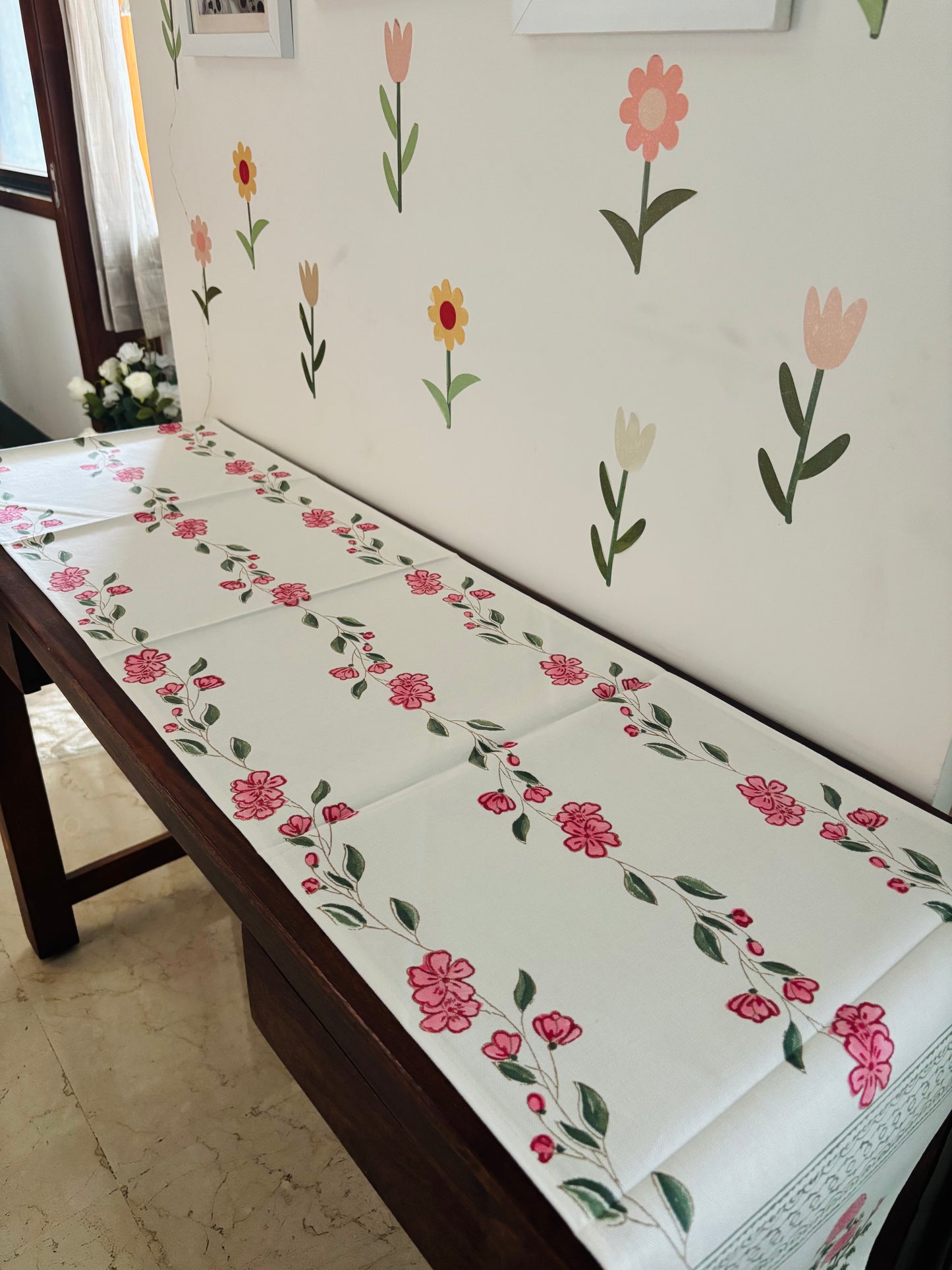 Pink Garland Table Runner