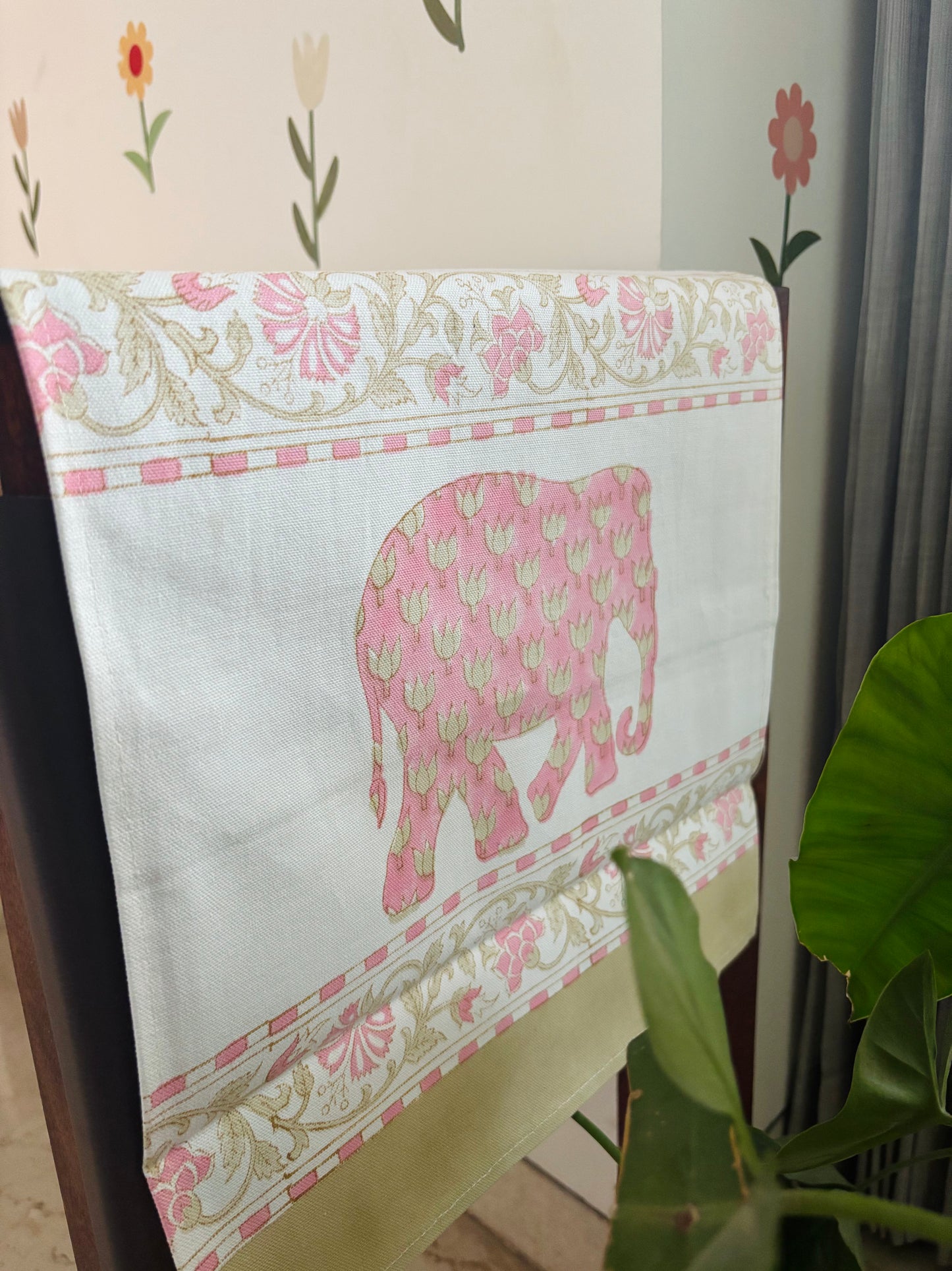 Elephant blockprinted Table Runner
