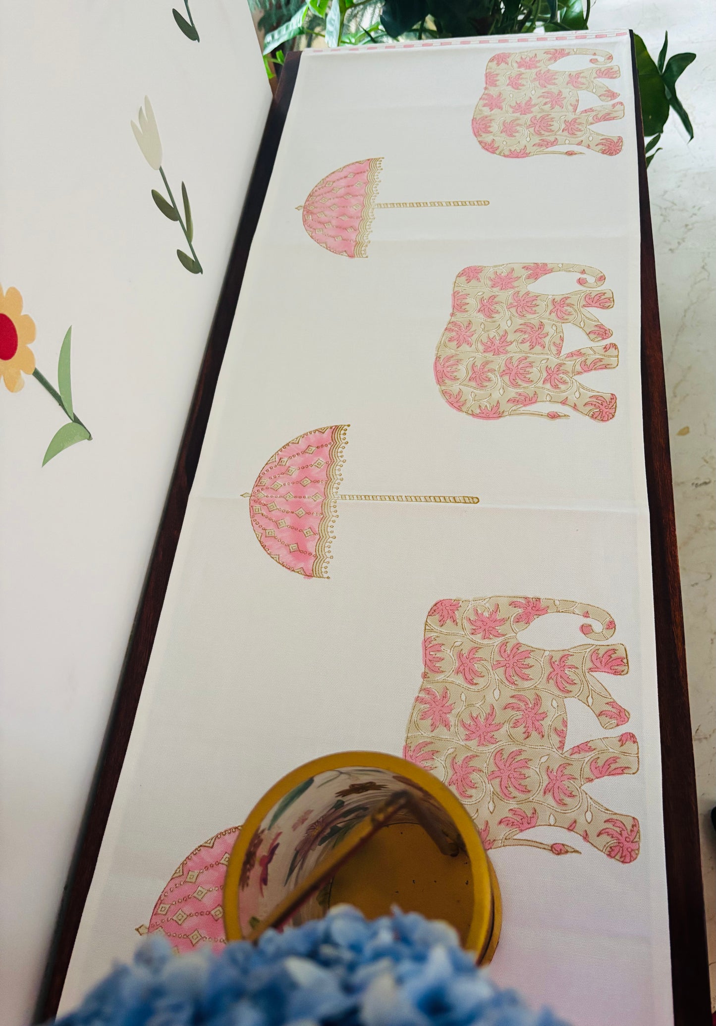 Elephant blockprinted Table Runner