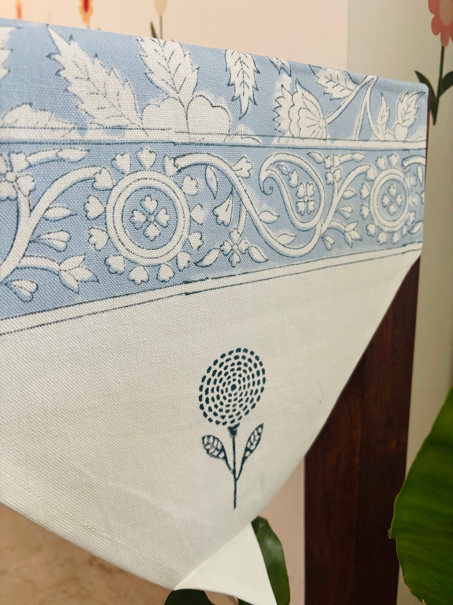 Sky blue floral Table Runner