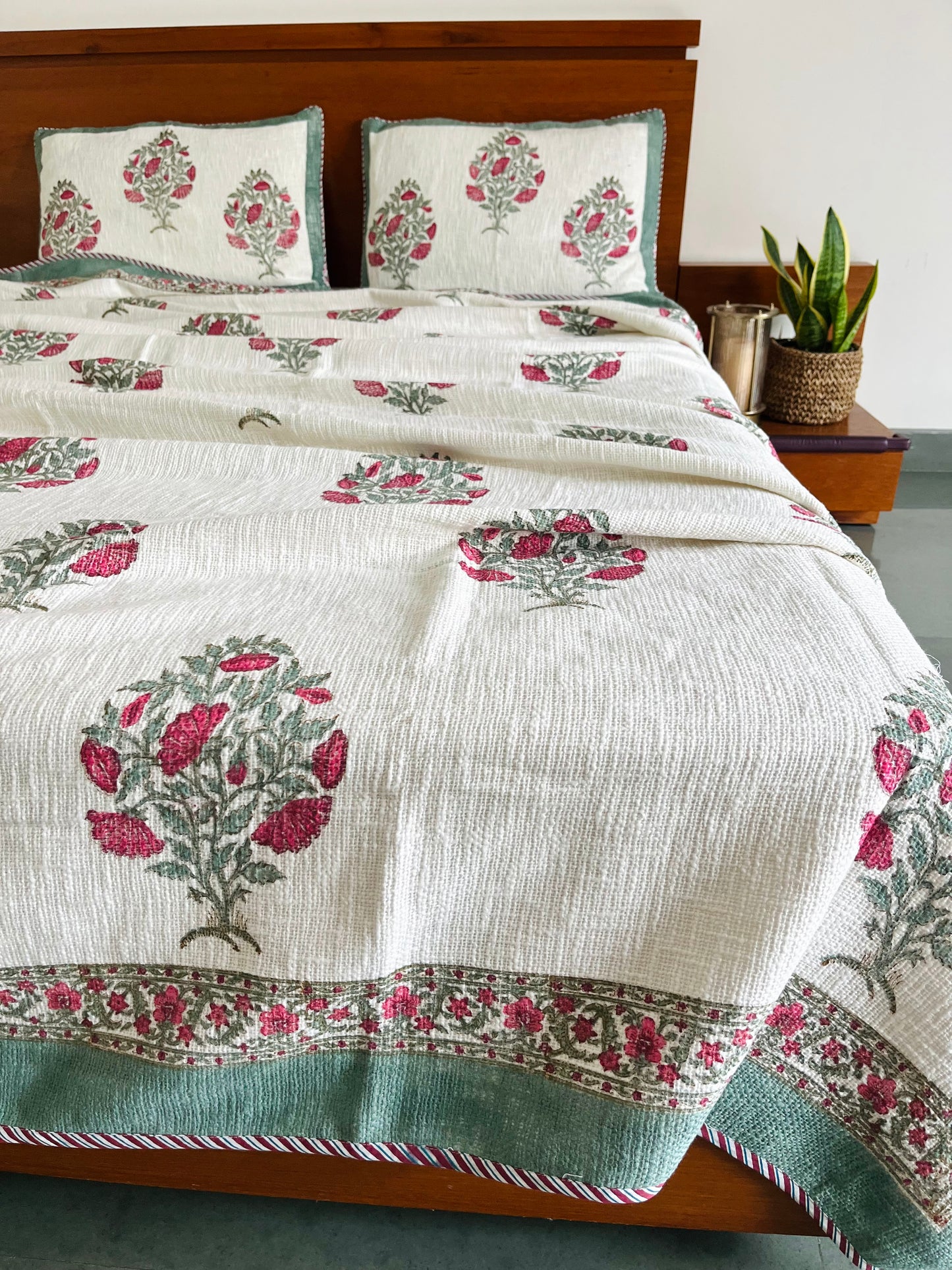 Azure Breeze Jute Bedcover