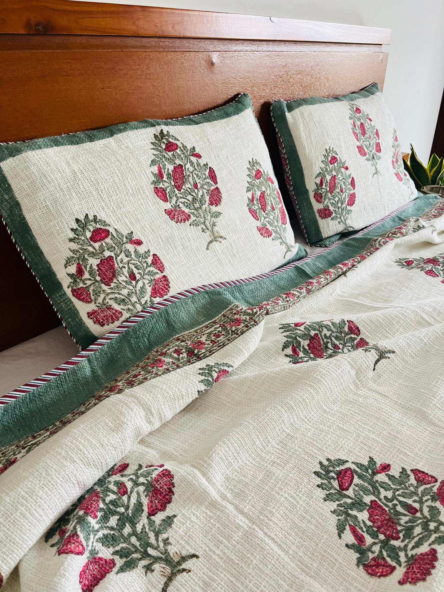 Azure Breeze Jute Bedcover