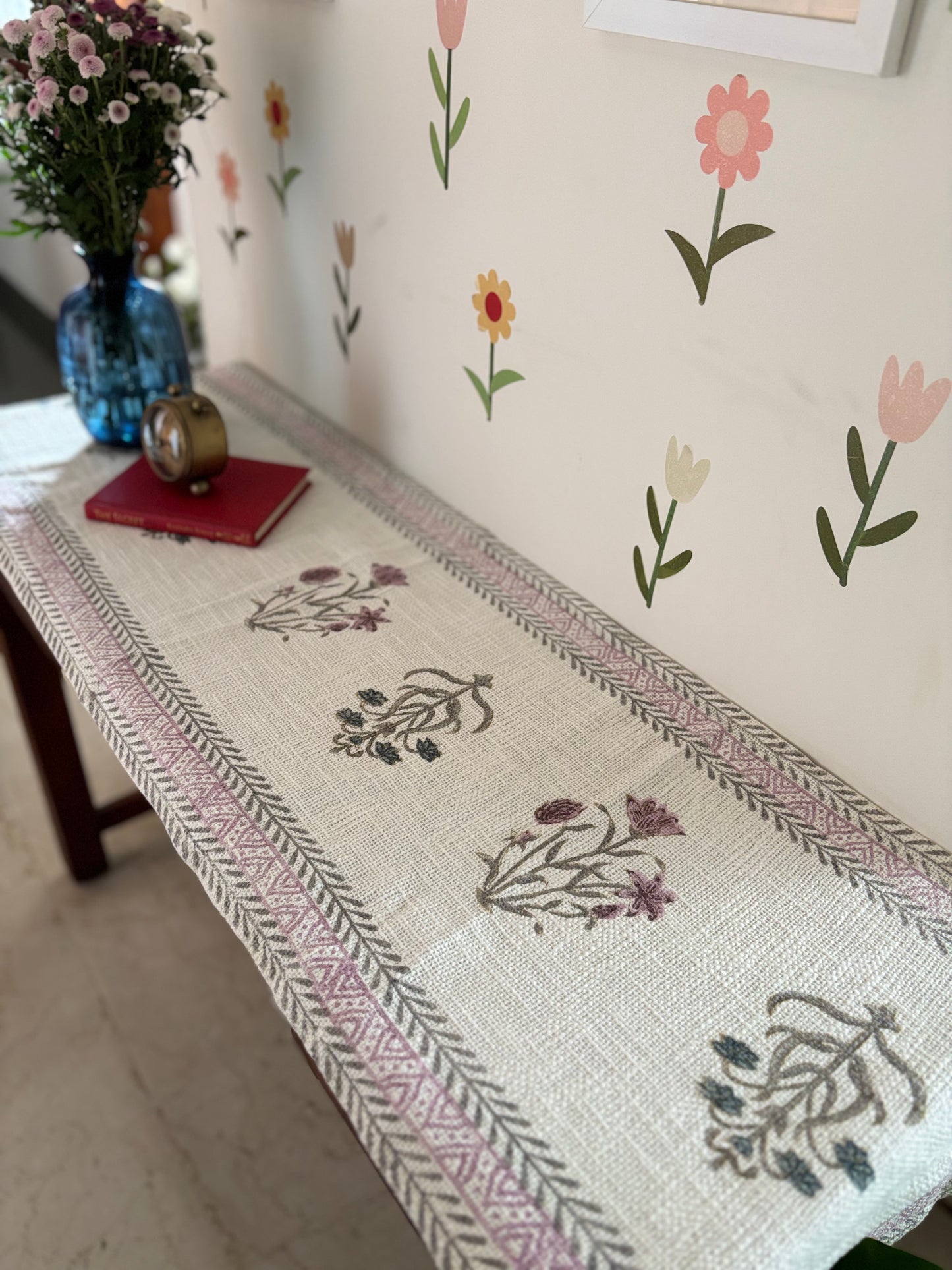 Pretty in Pink Linen Table Runner