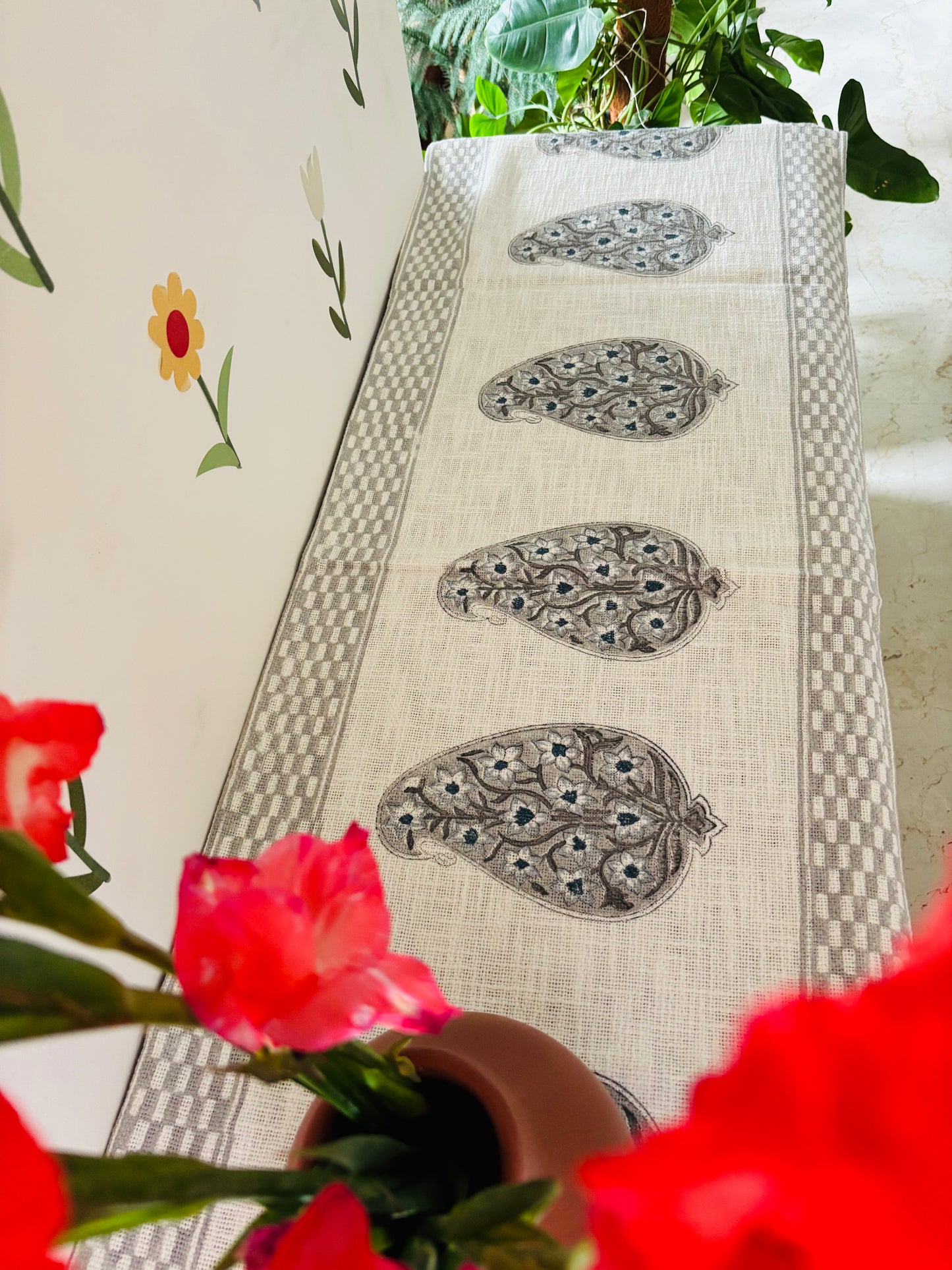 Grey Essence Linen Table Runner