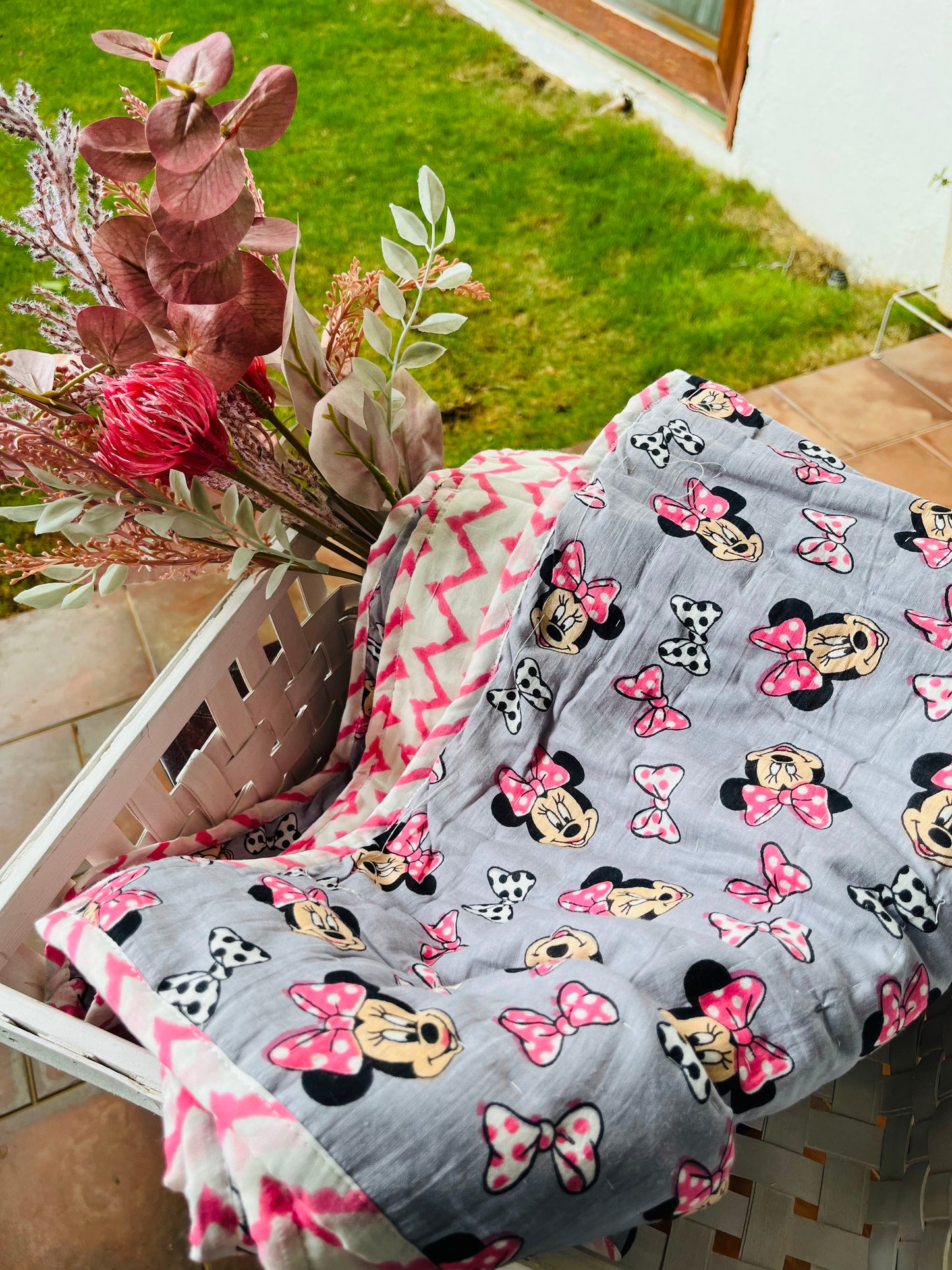 Minnie Mouse Muslin Baby Quilt