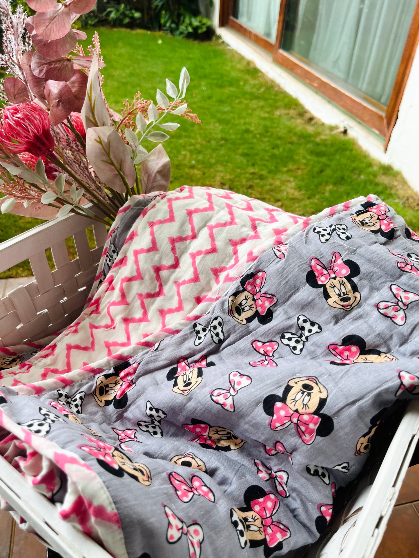 Minnie Mouse Muslin Baby Quilt