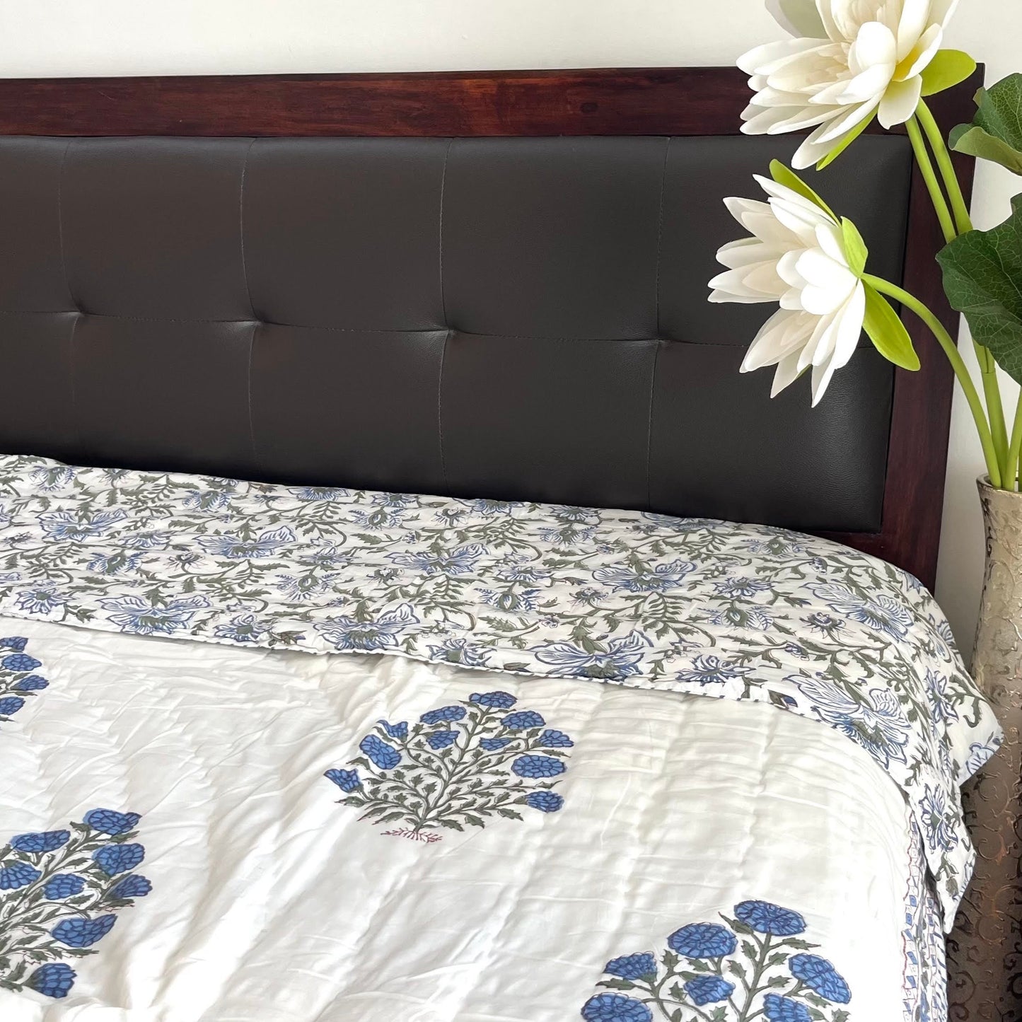 Blue Beauty Reversible Cotton King Sized Quilt
