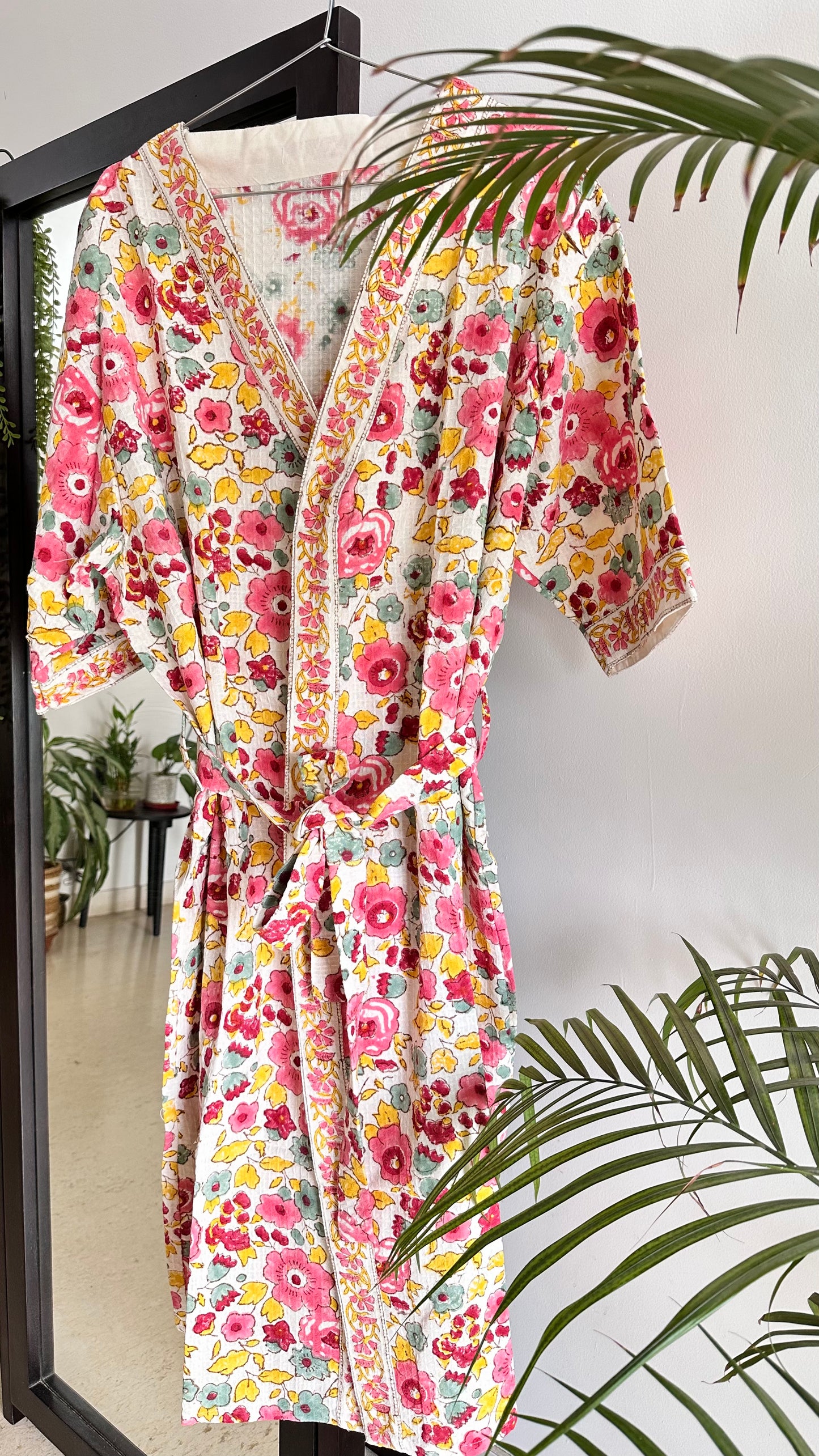 Floral frenzy Waffle Cotton Bathrobe