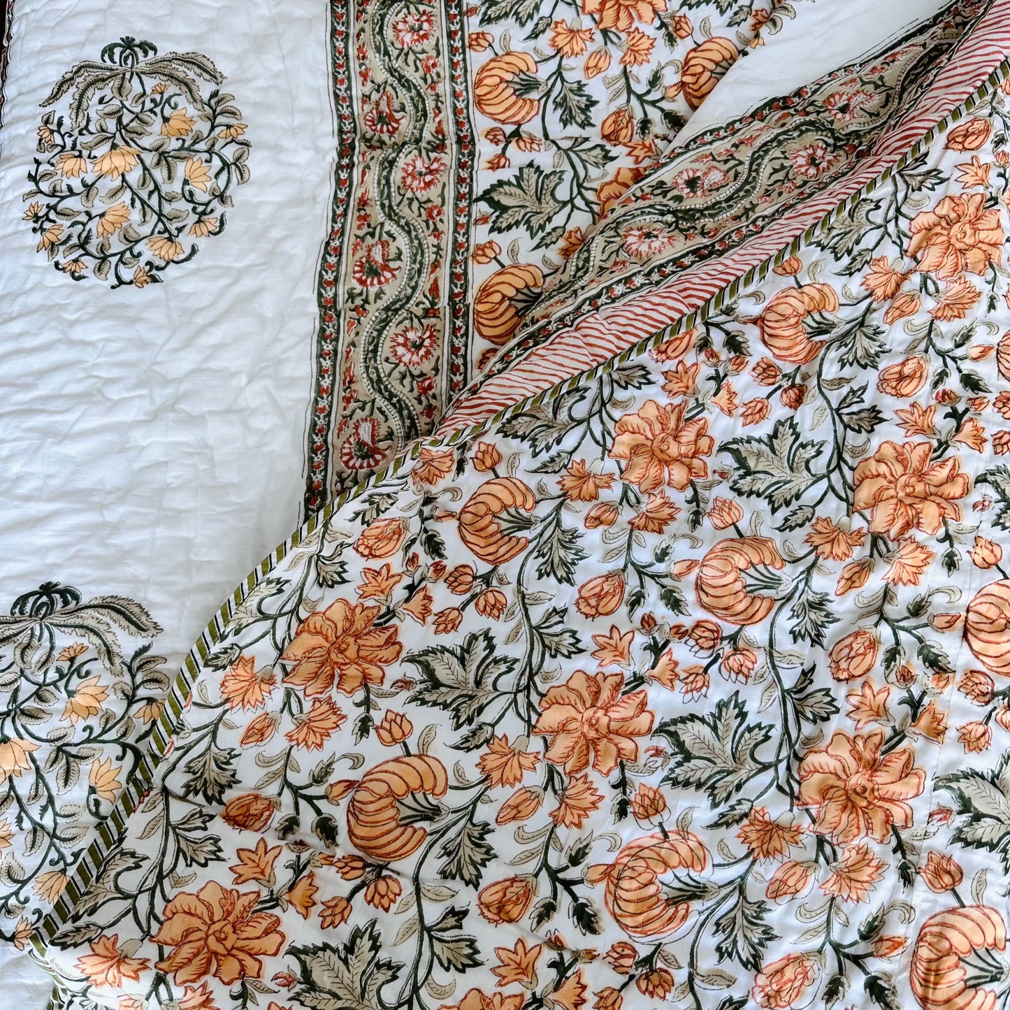 Lemon Zest Reversible Single Bed Cotton Quilt