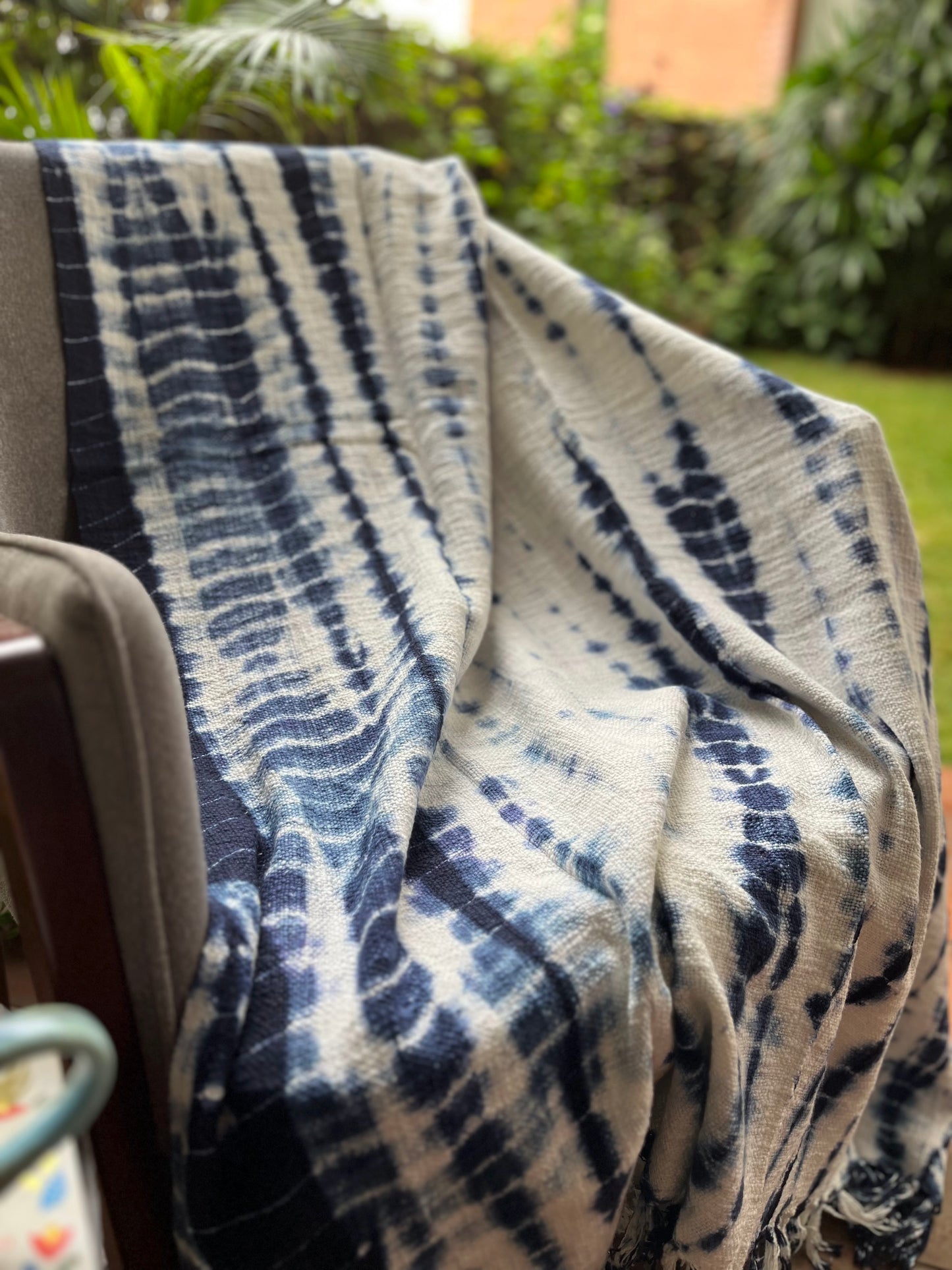 Shibori Elegance Sofa Throw