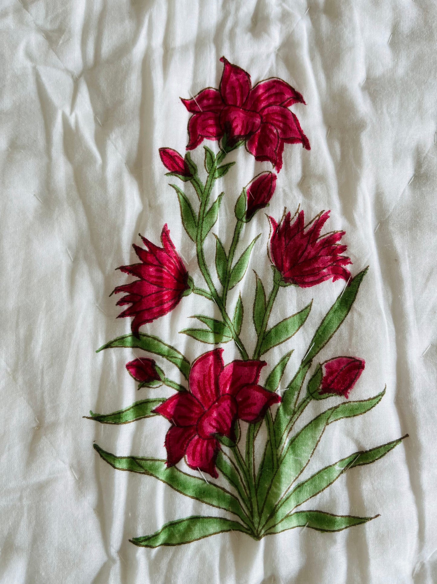 Garden Blooms Reversible Single Bed Cotton Quilt