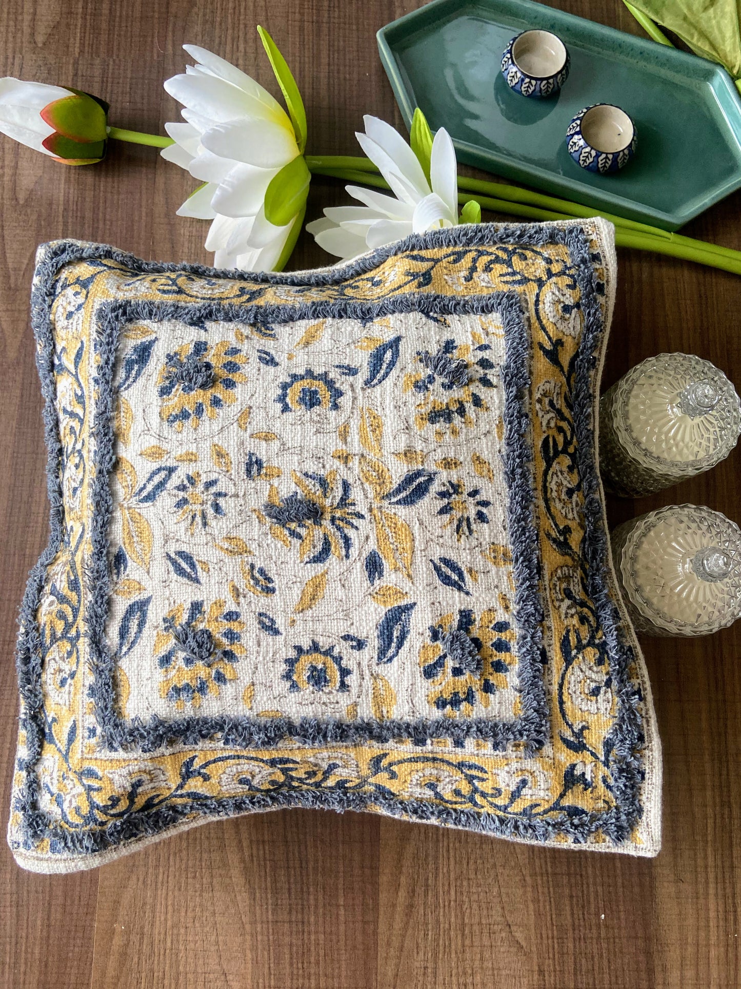 Floral Ember Cushion Cover