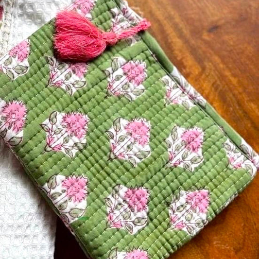 Multipurpose Flat Pouch - Green fuschia