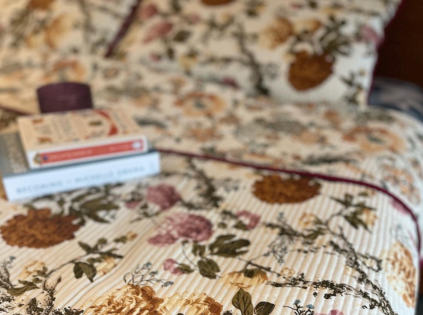 Rustic floral Quilted Bedcover Set