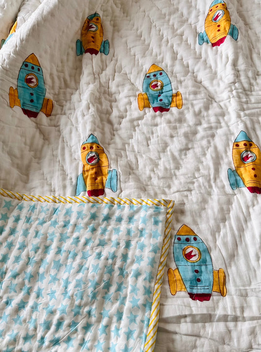 Rocket Dreams Baby Quilt