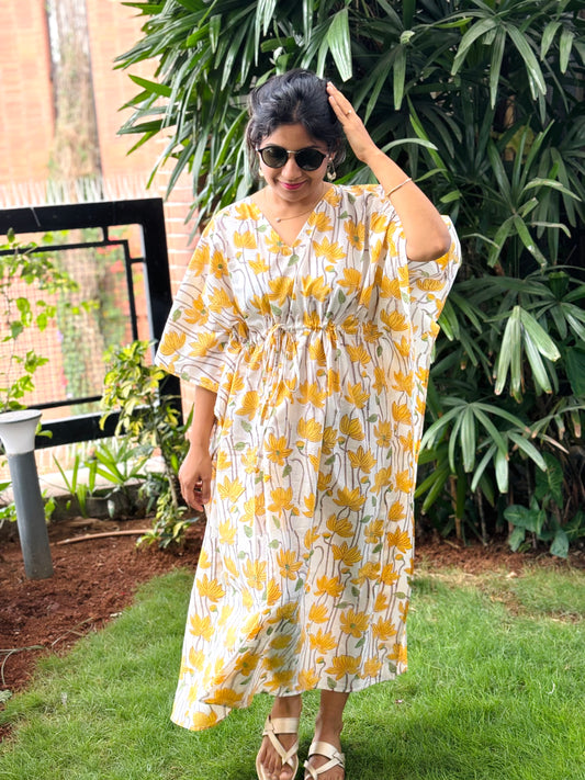 Sunny Breeze Yellow Kaftan