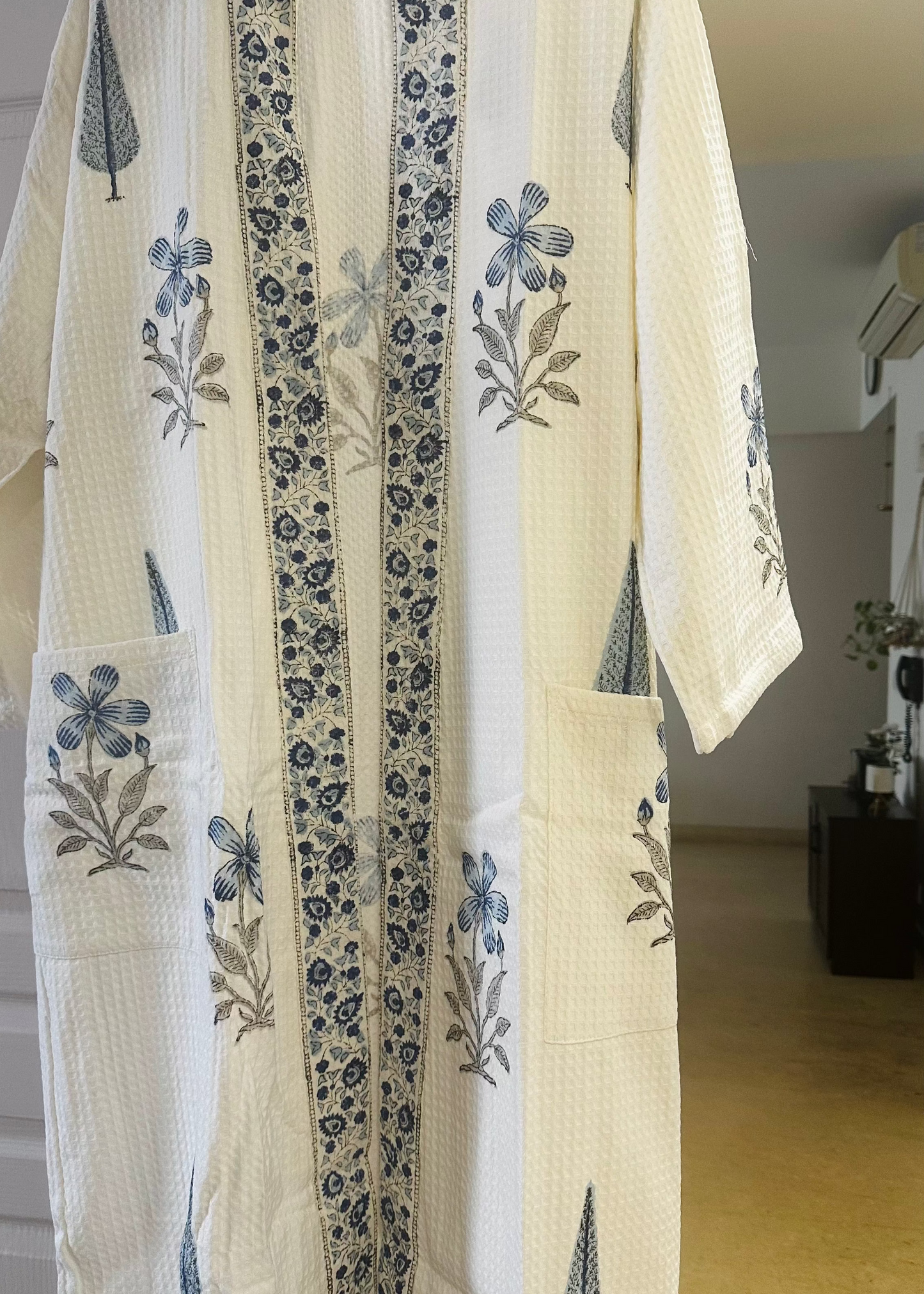 Morning Dew Floral Waffle Cotton Bathrobe