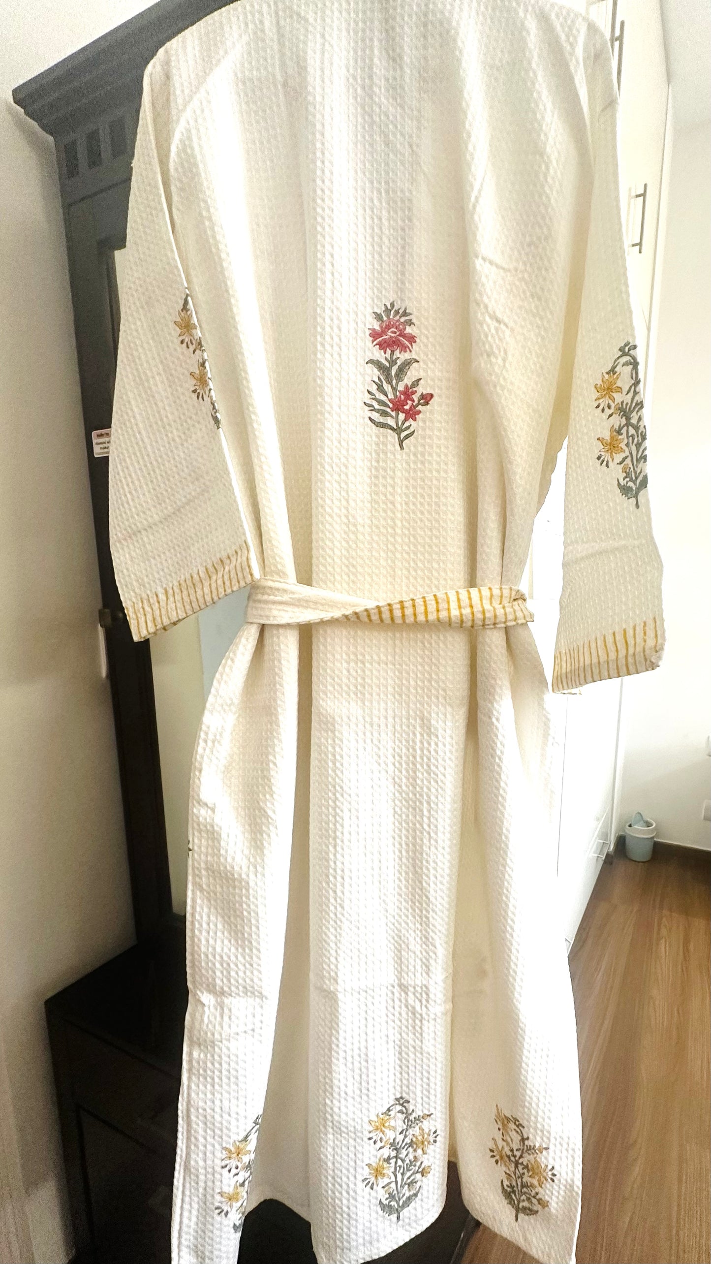 Sunshine Meadow Waffle Cotton Bathrobe