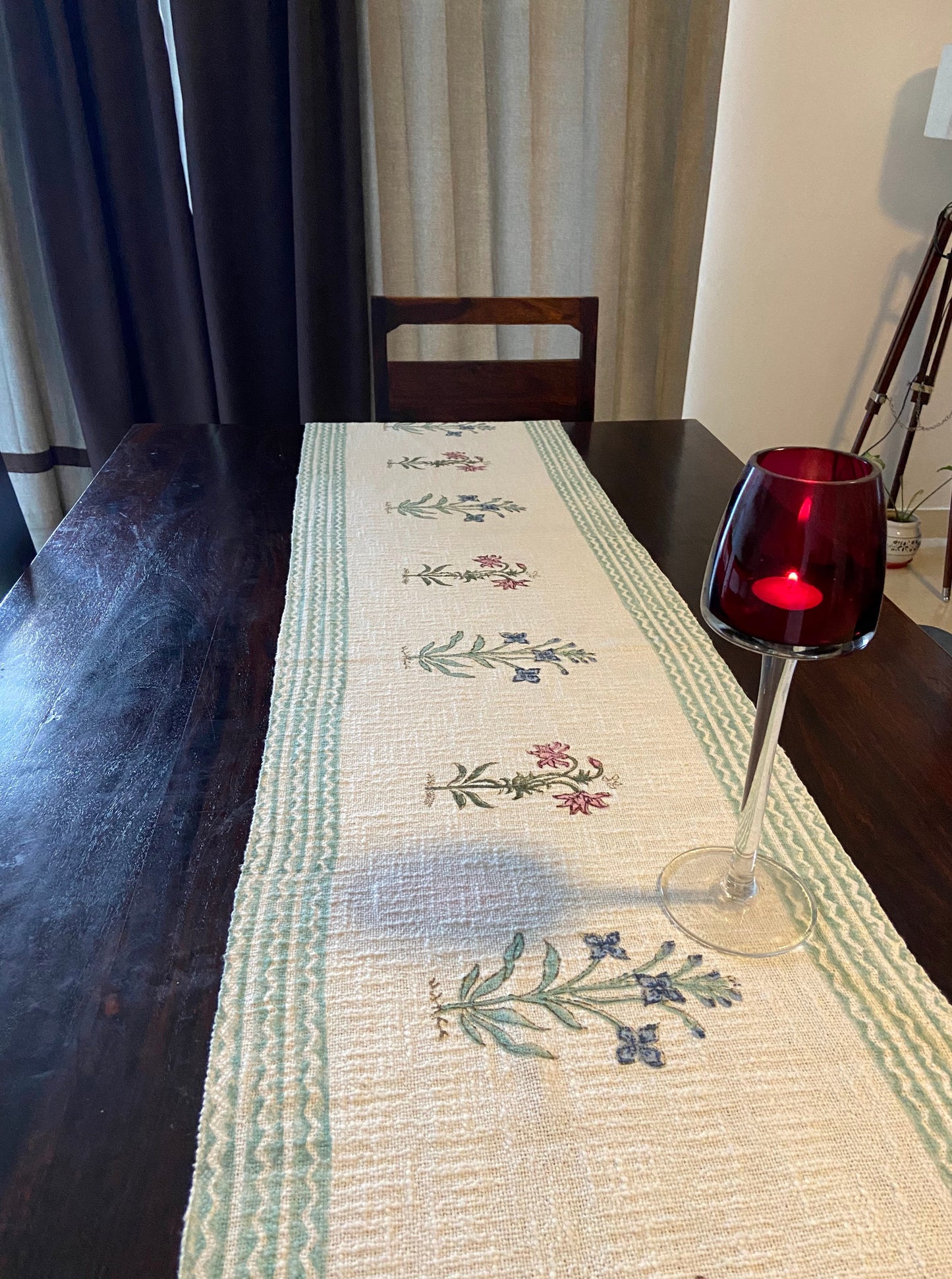 Enchanting Blooms Linen Table Runner