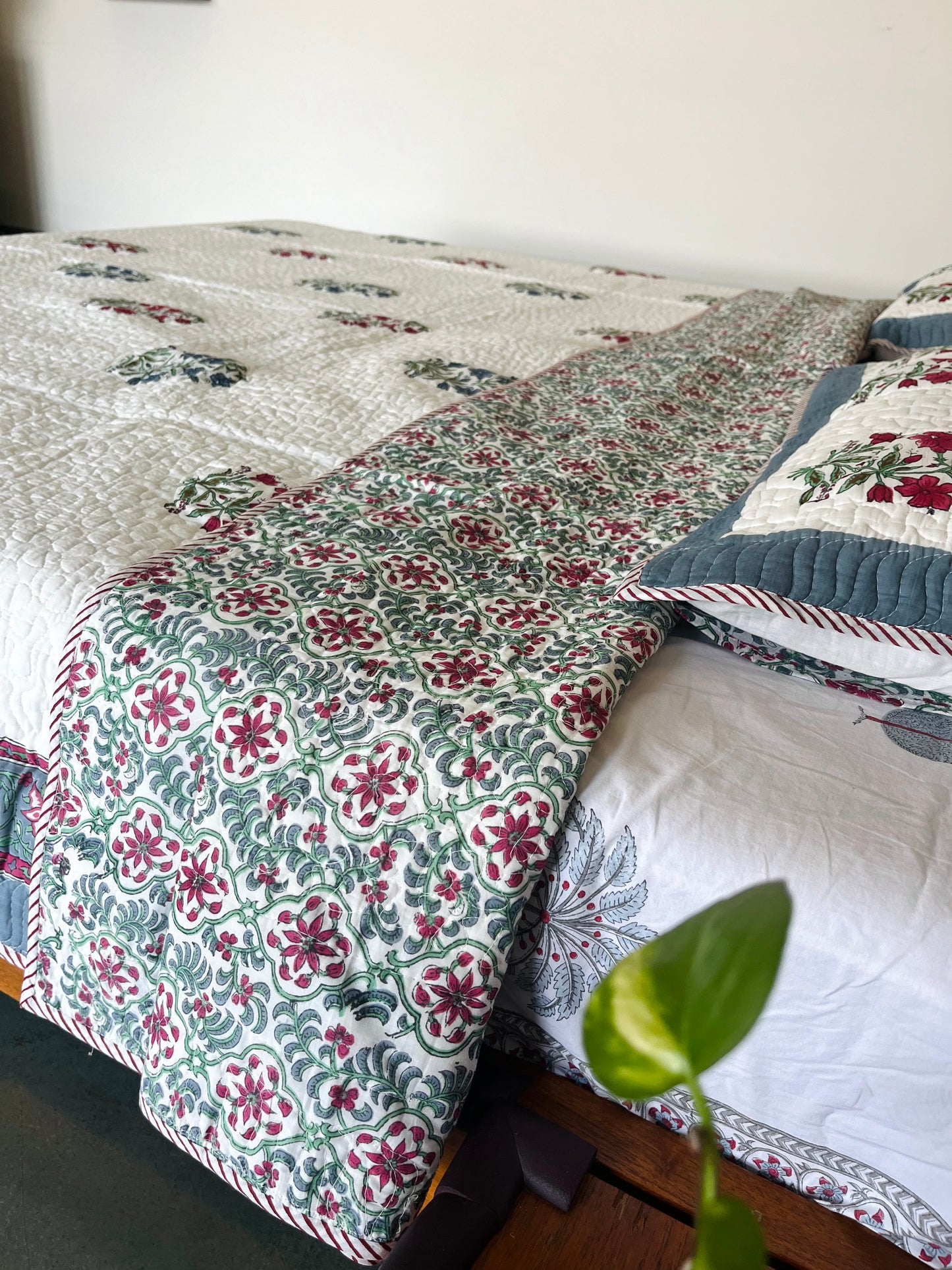 Garden of Blooms Reversible Quilted Bedcover