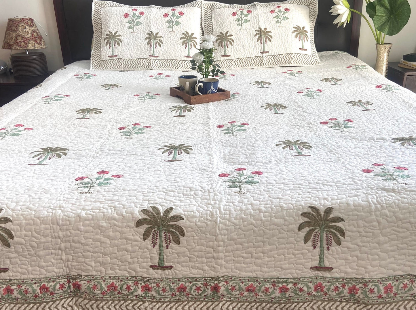 Palm Quilted Bedcover