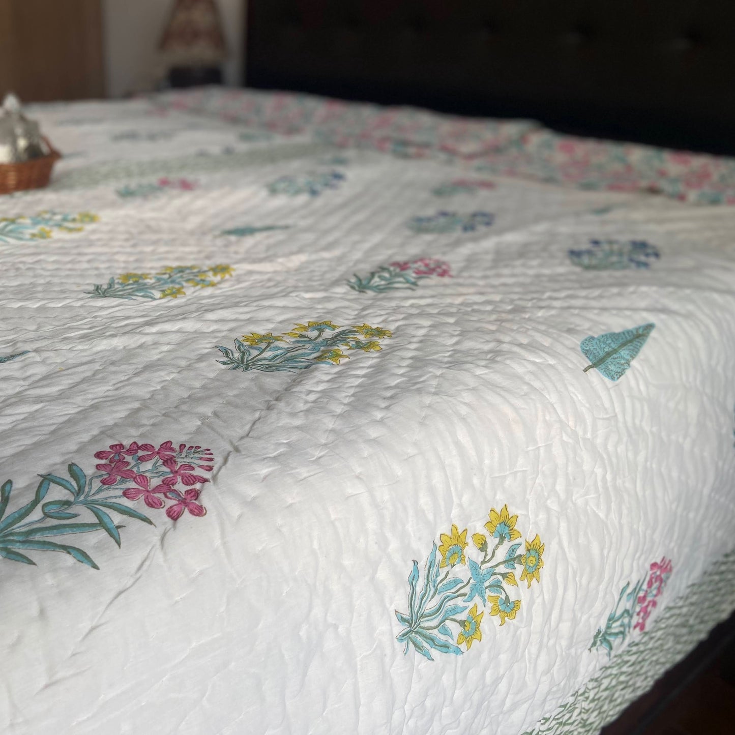 Blossom Breeze Reversible Single Bed Quilt