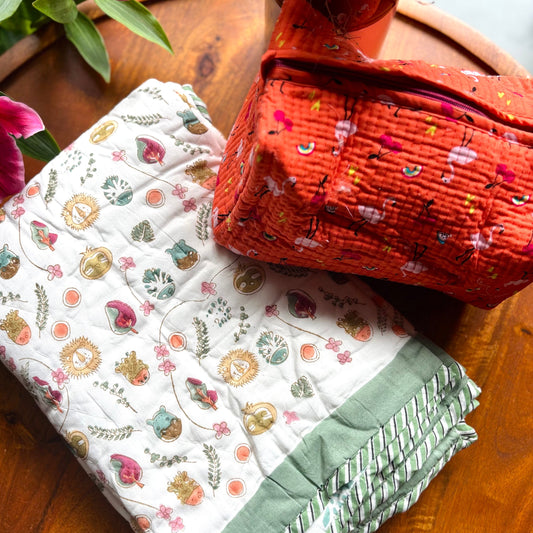 Baby Shower special gift (Quilt & Utility Pouch)