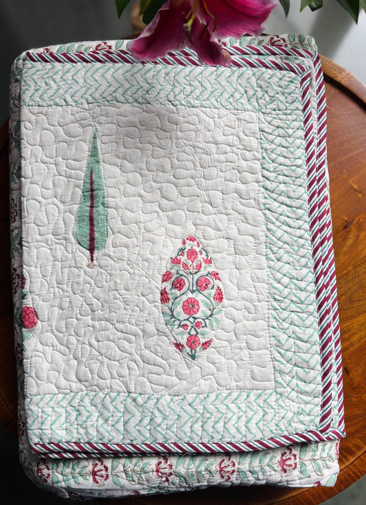 Block & Bloom Reversible Quilted Bedcover