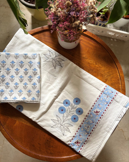 Blue Floral Bedsheet