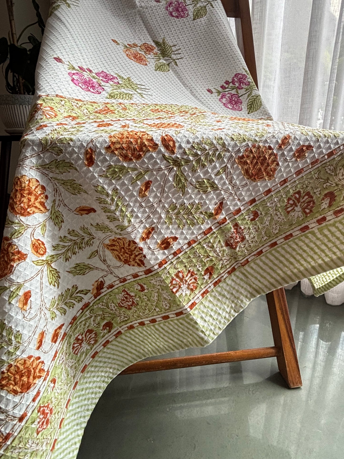 Pink and Yellow Rosy Bath Towel