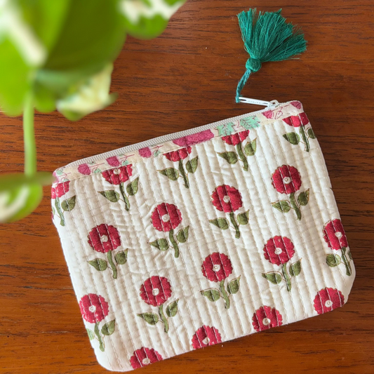 Multipurpose Flat Pouch - Red Boota