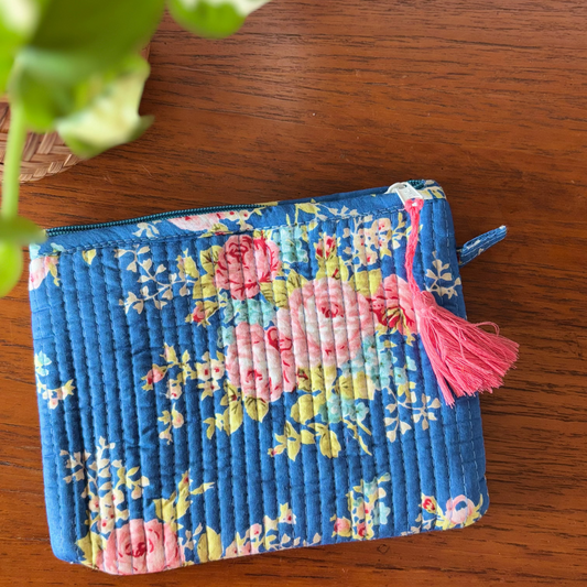 Multipurpose Flat Pouch - Red Pink roses