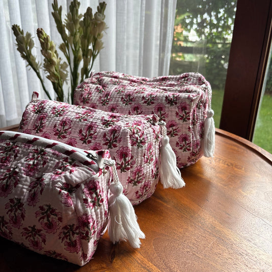 Multipurpose Pouch (set of 3) - Pink Sparkle