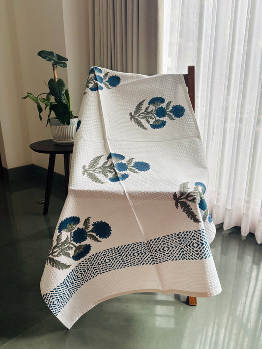 Blue poppy Bath Towel