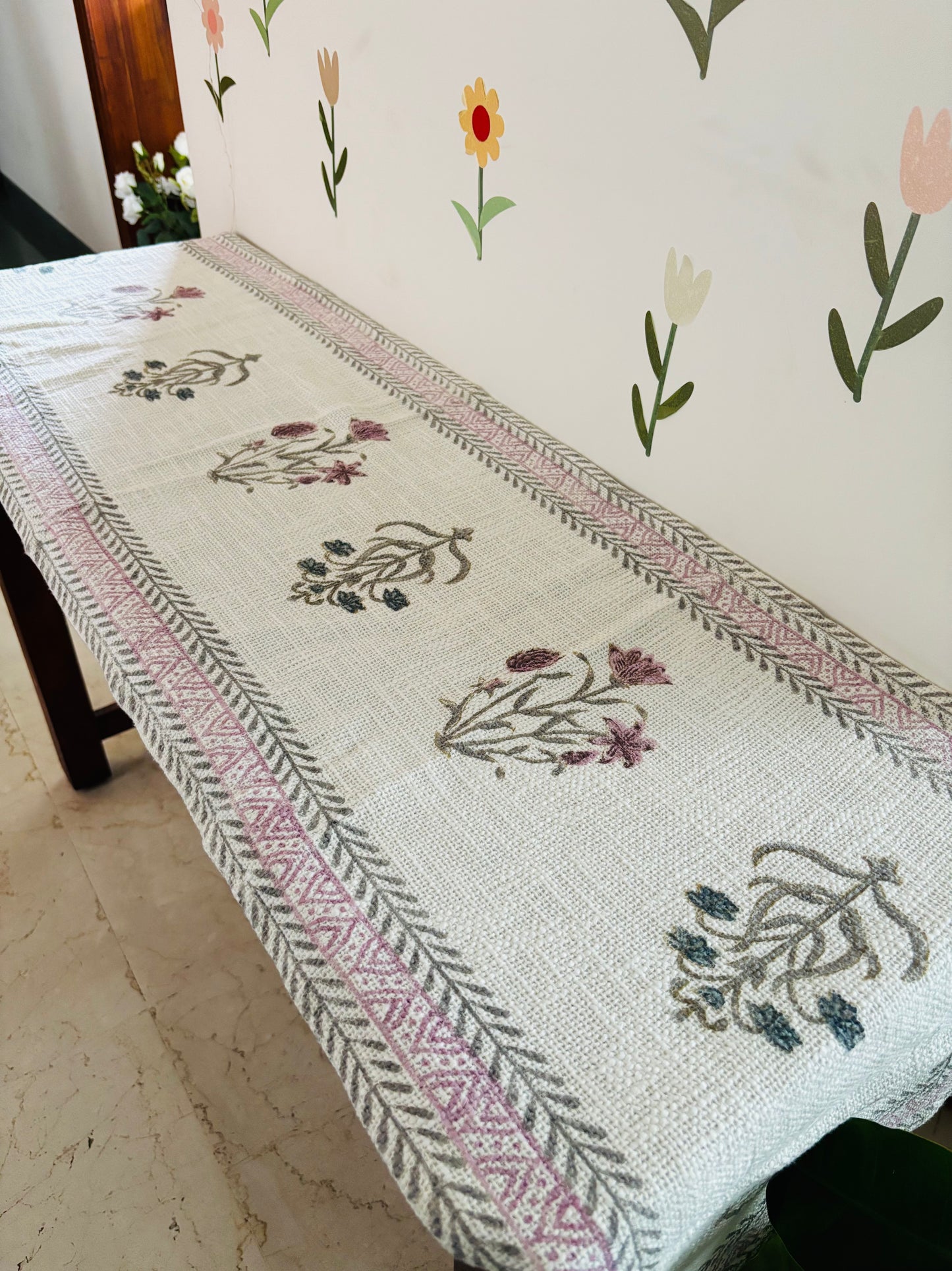Pretty in Pink Linen Table Runner