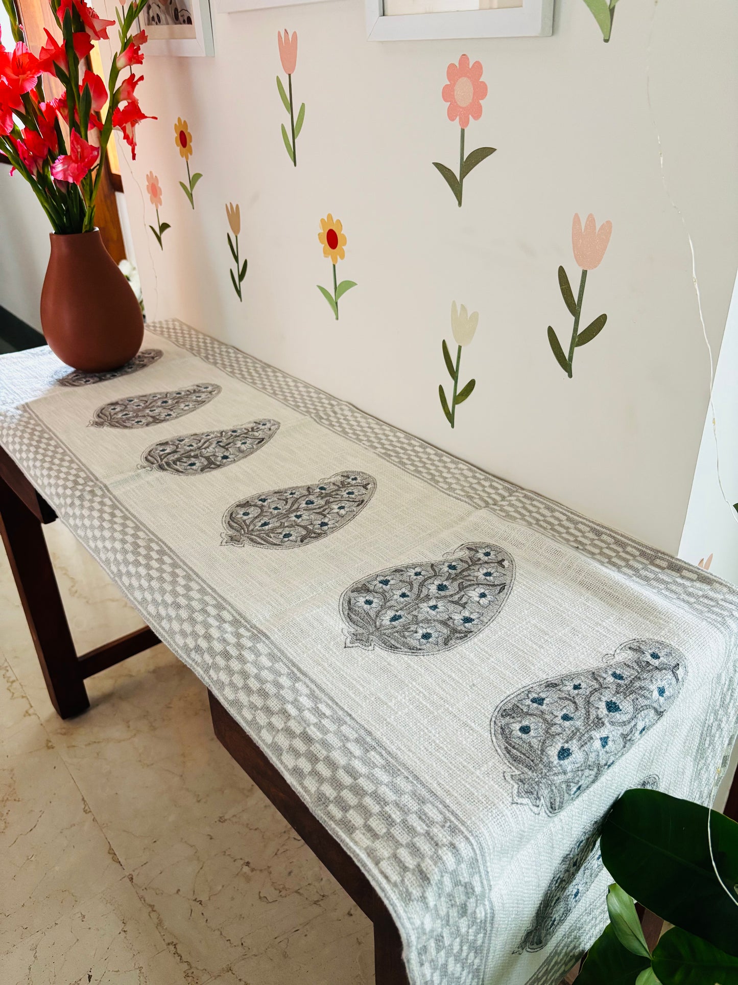 Grey Essence Linen Table Runner
