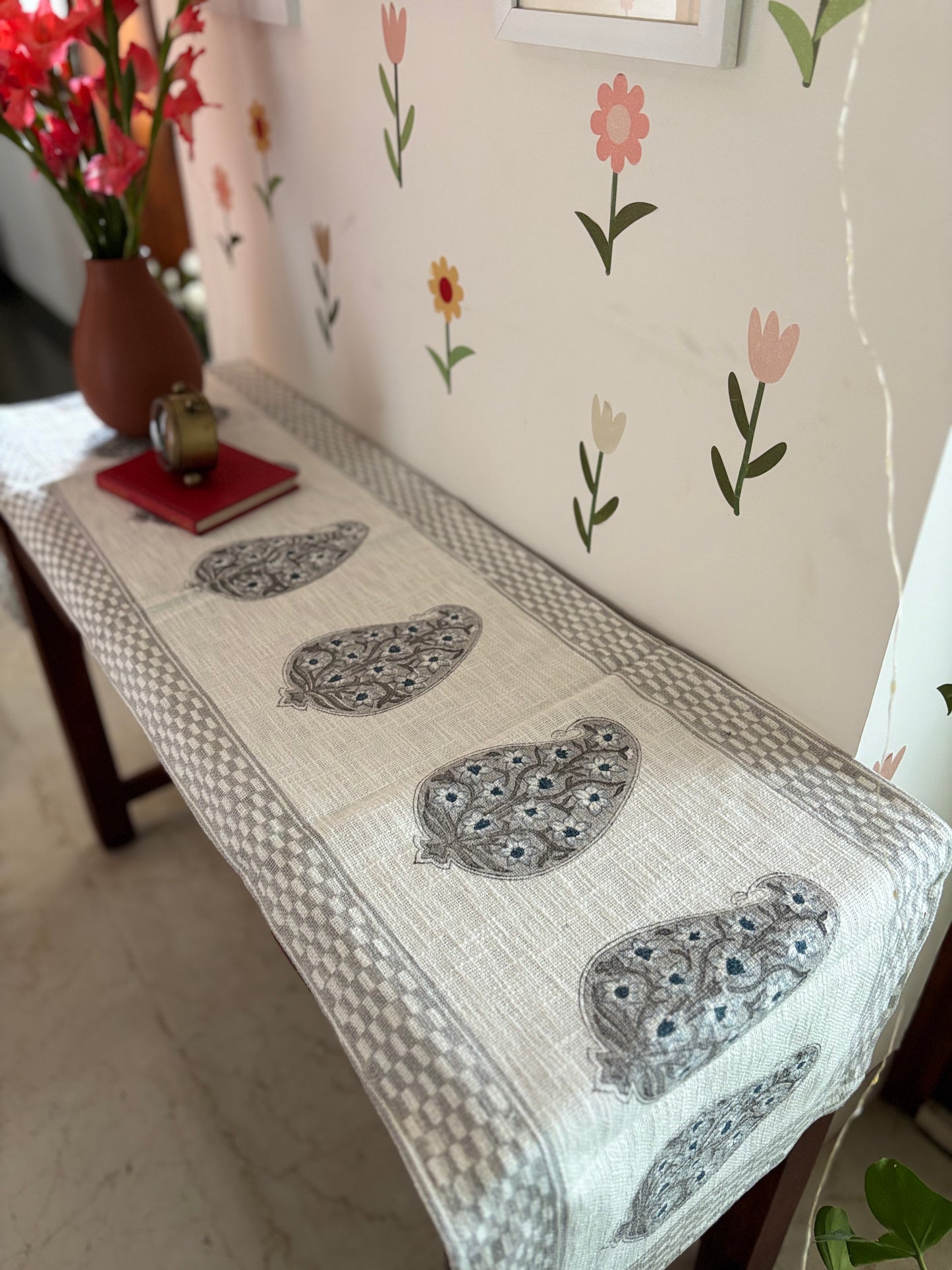 Grey Essence Linen Table Runner
